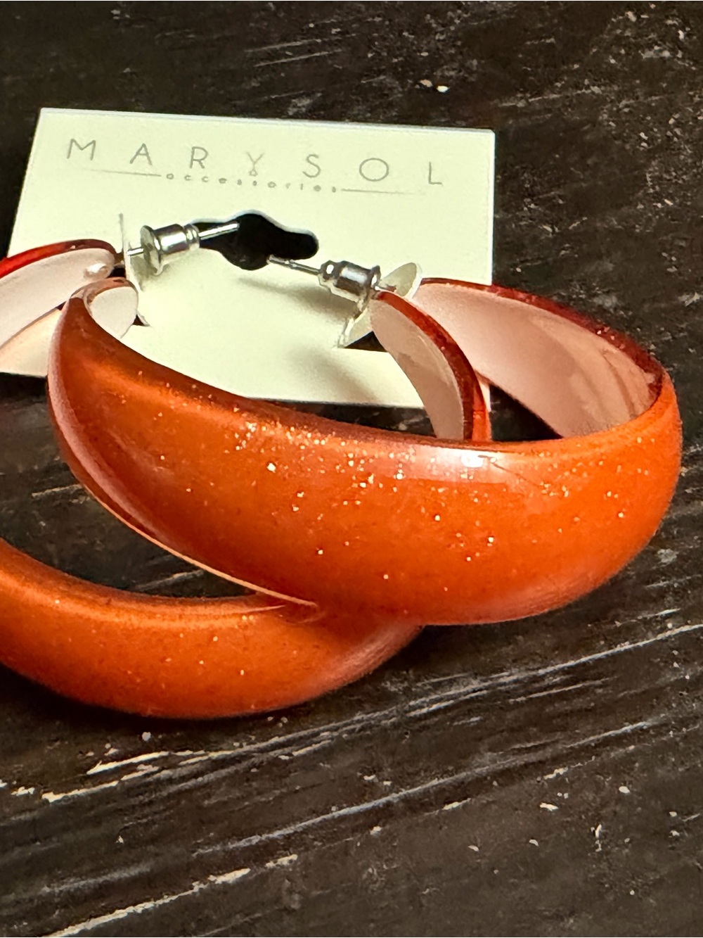 7 Pairs Colorful Glitter Hoop Earrings - Assorted Colors - Picture 8 of 8
